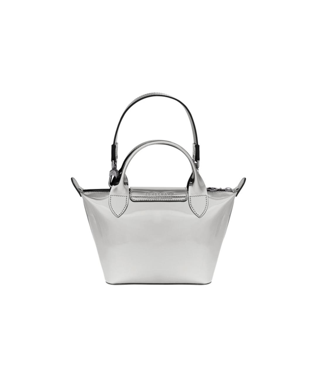 LONGCHAMP Серебряная сумка с короткими ручками, фото 5