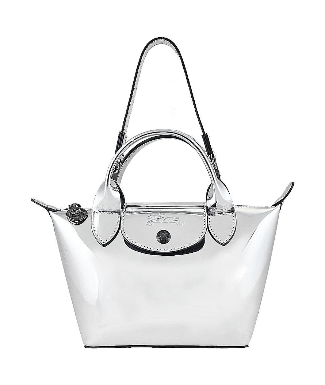 LONGCHAMP Серебряная сумка с короткими ручками, фото 1