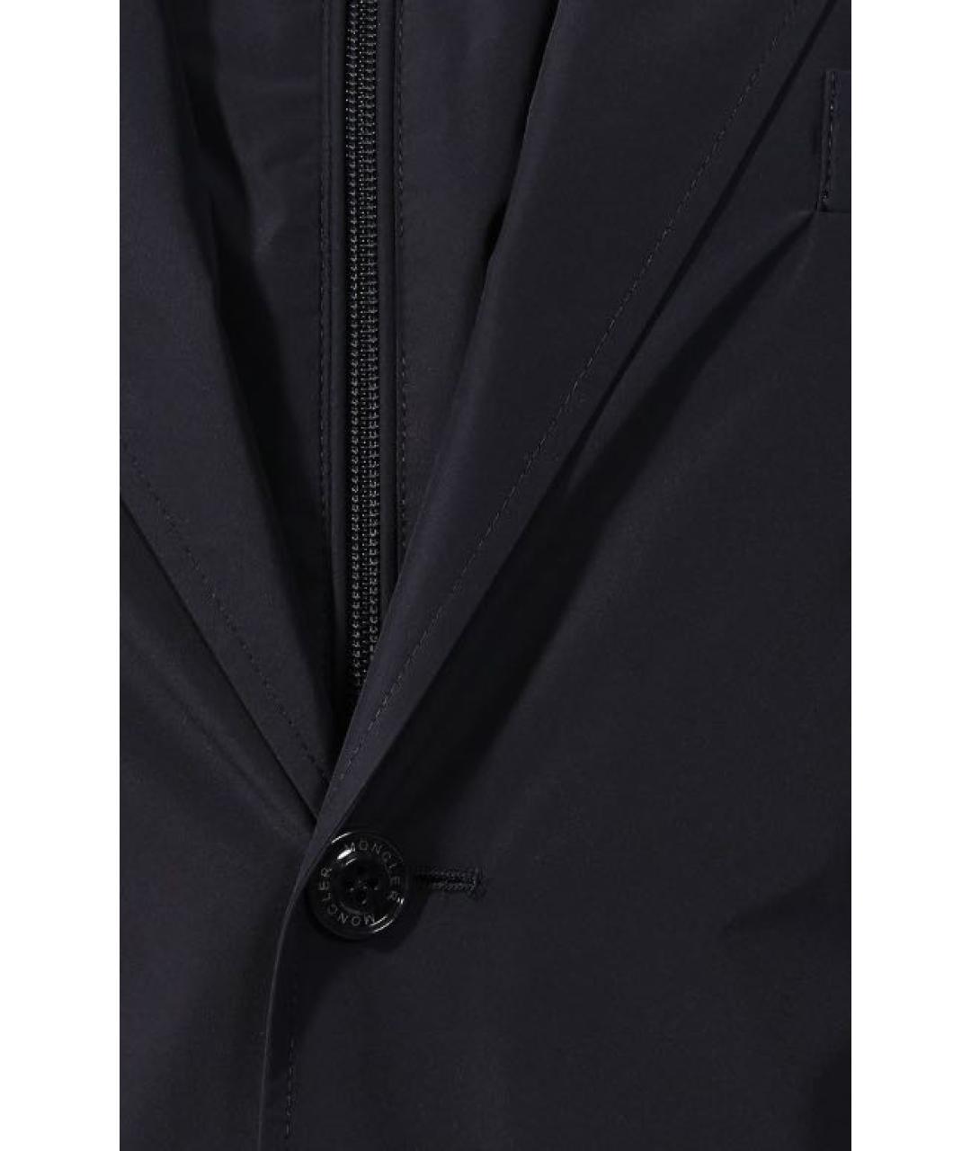 MONCLER Темно-синяя полиэстеровая куртка, фото 5