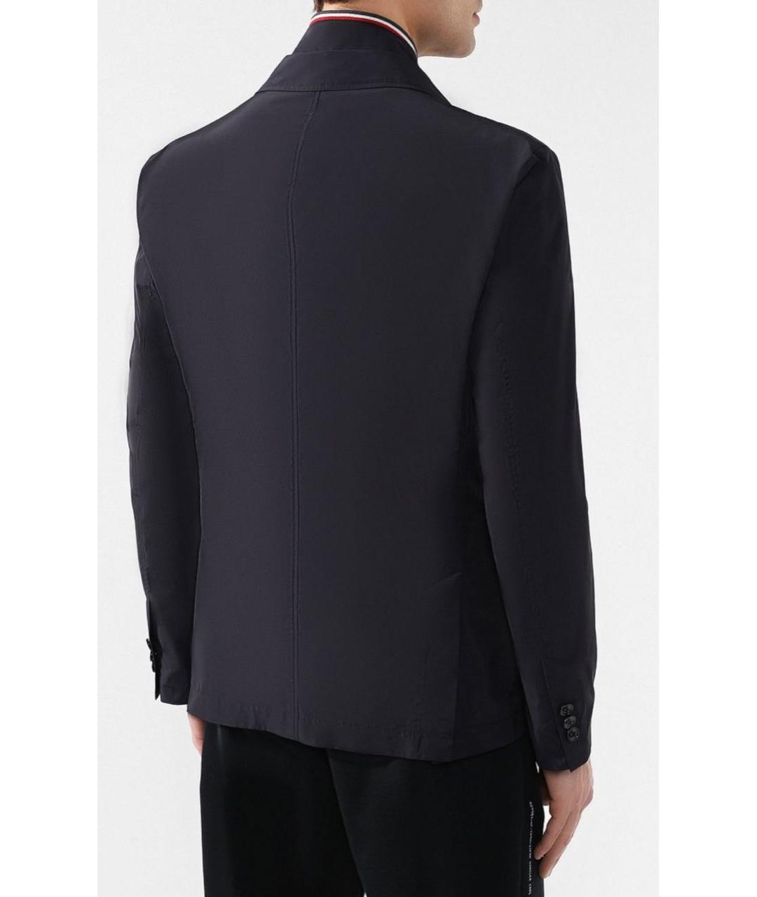 MONCLER Темно-синяя полиэстеровая куртка, фото 4