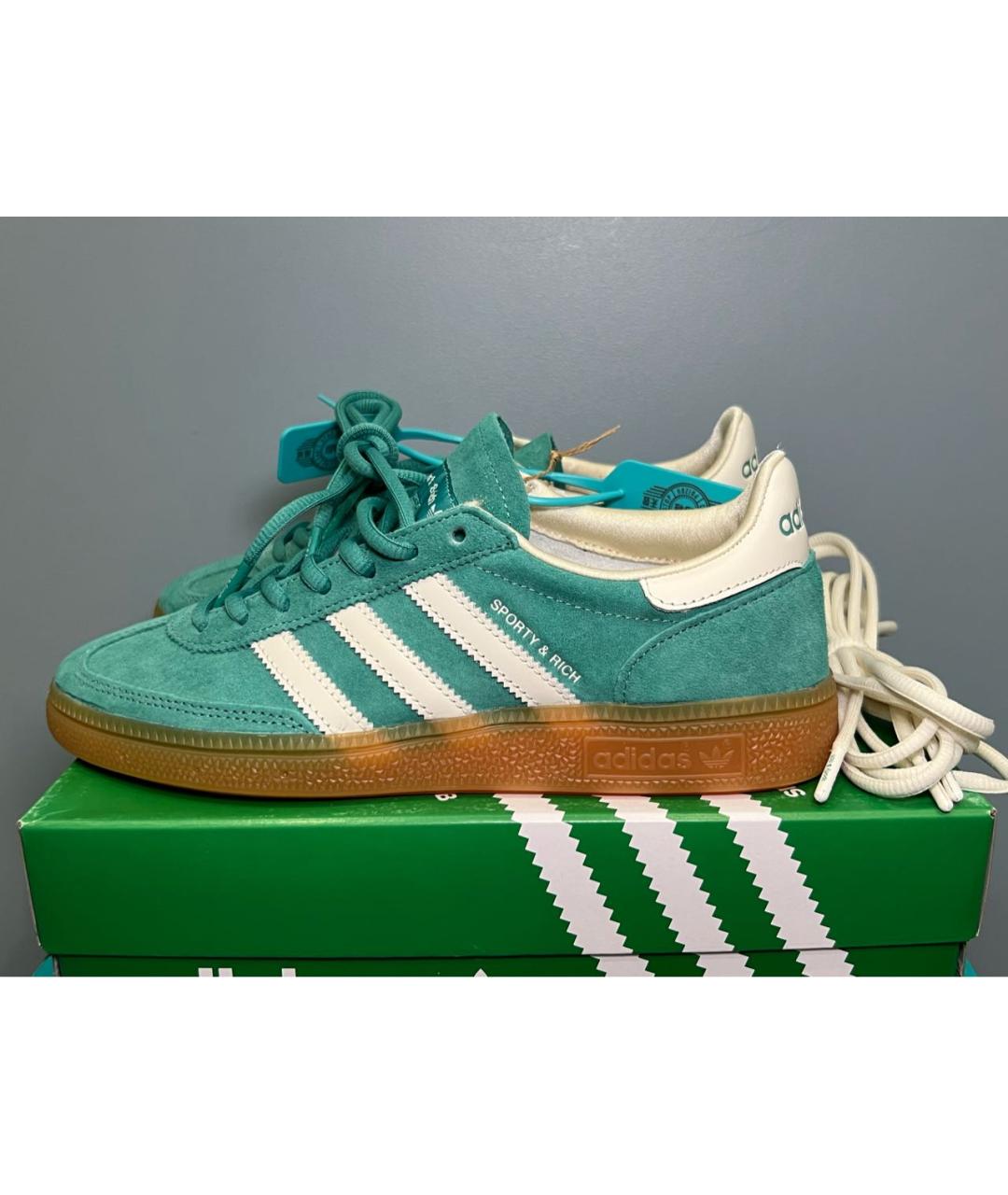 ADIDAS Зеленые замшевые кроссовки, фото 5
