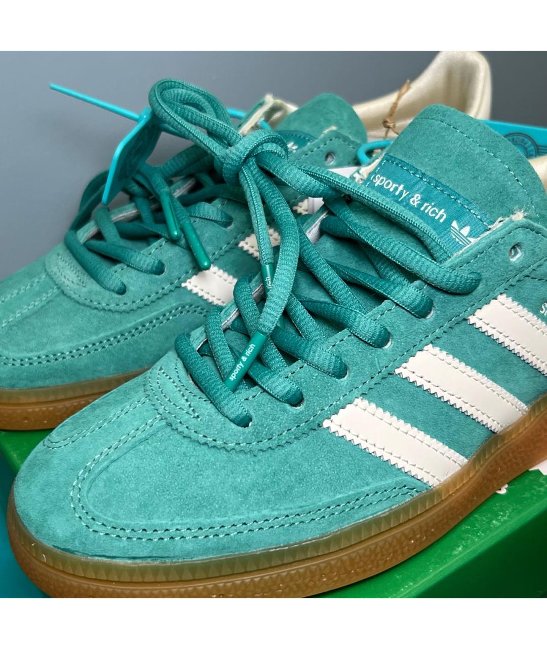 ADIDAS Зеленые замшевые кроссовки, фото 7