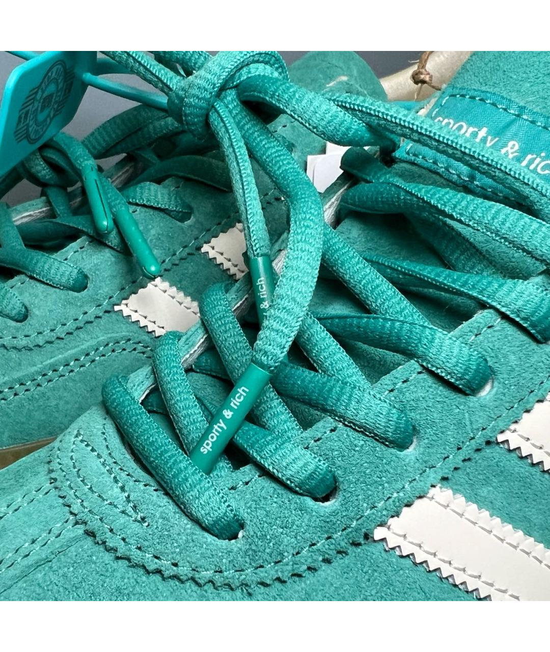 ADIDAS Зеленые замшевые кроссовки, фото 6