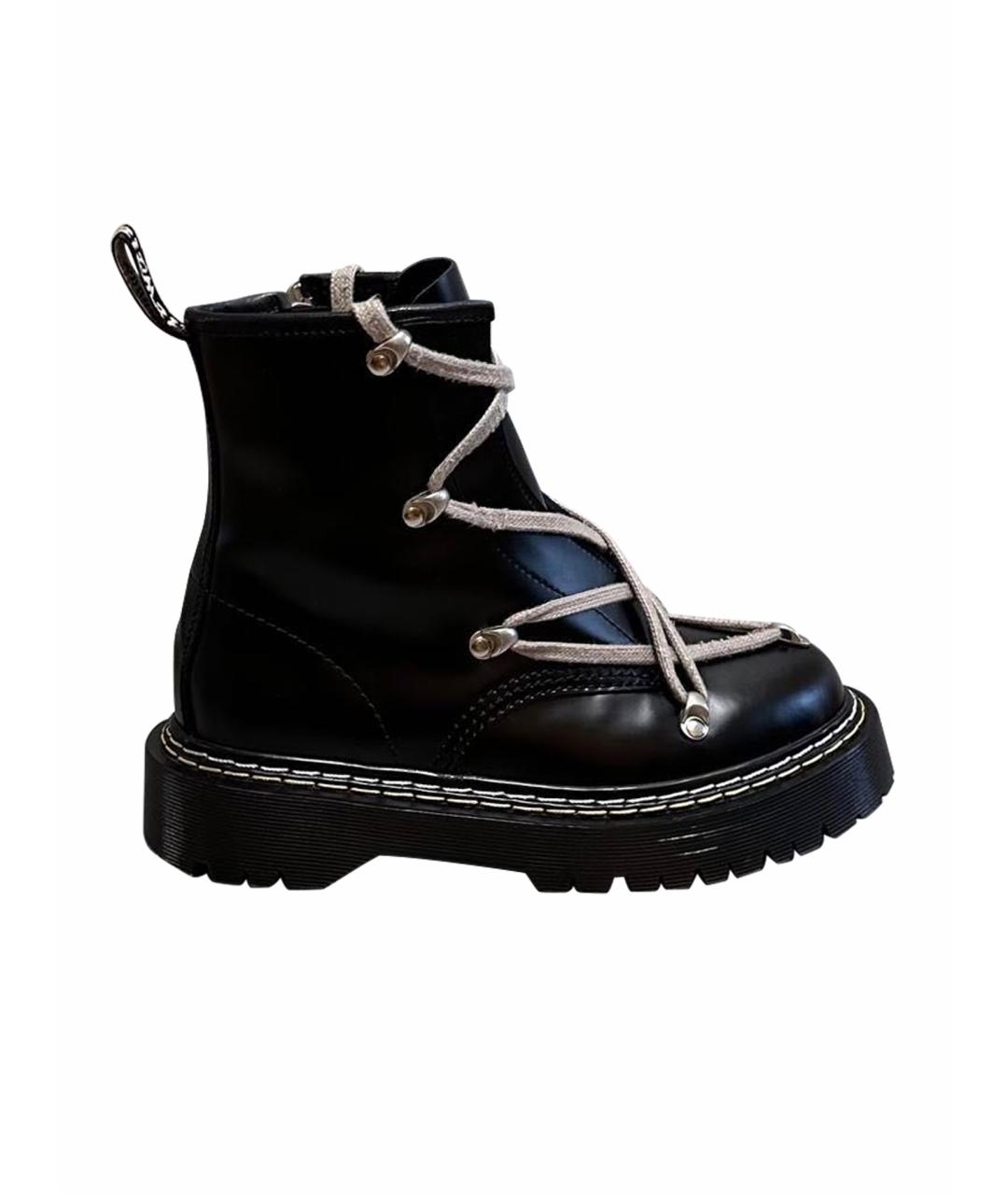 RICK OWENS Черные кожаные ботинки, фото 1