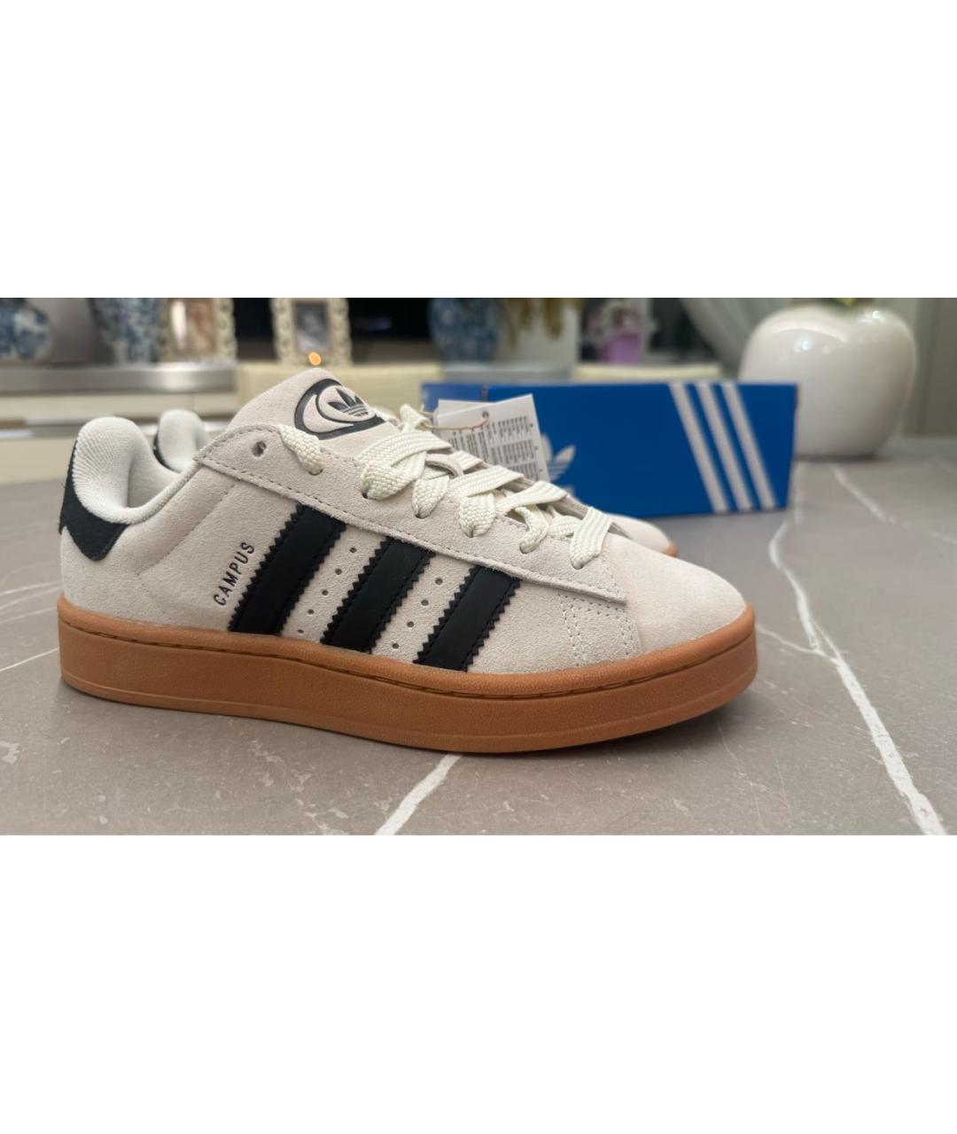 ADIDAS Бежевые замшевые кроссовки, фото 2