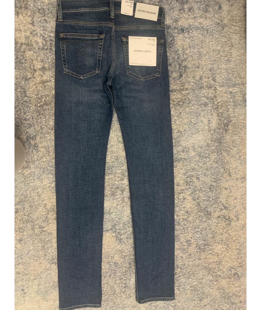 CALVIN KLEIN JEANS Темно-синие хлопко-эластановые джинсы скинни, фото 5