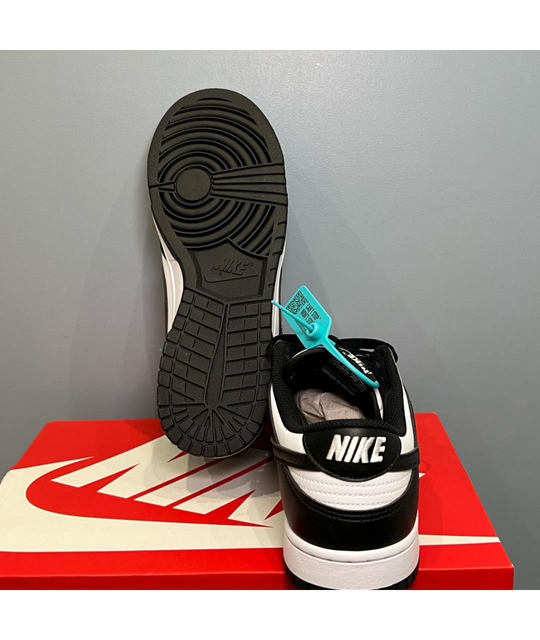 NIKE Черные кожаные низкие кроссовки / кеды, фото 7
