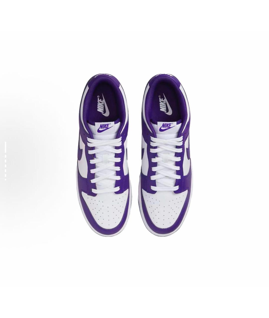 NIKE Фиолетовые кожаные низкие кроссовки / кеды, фото 3