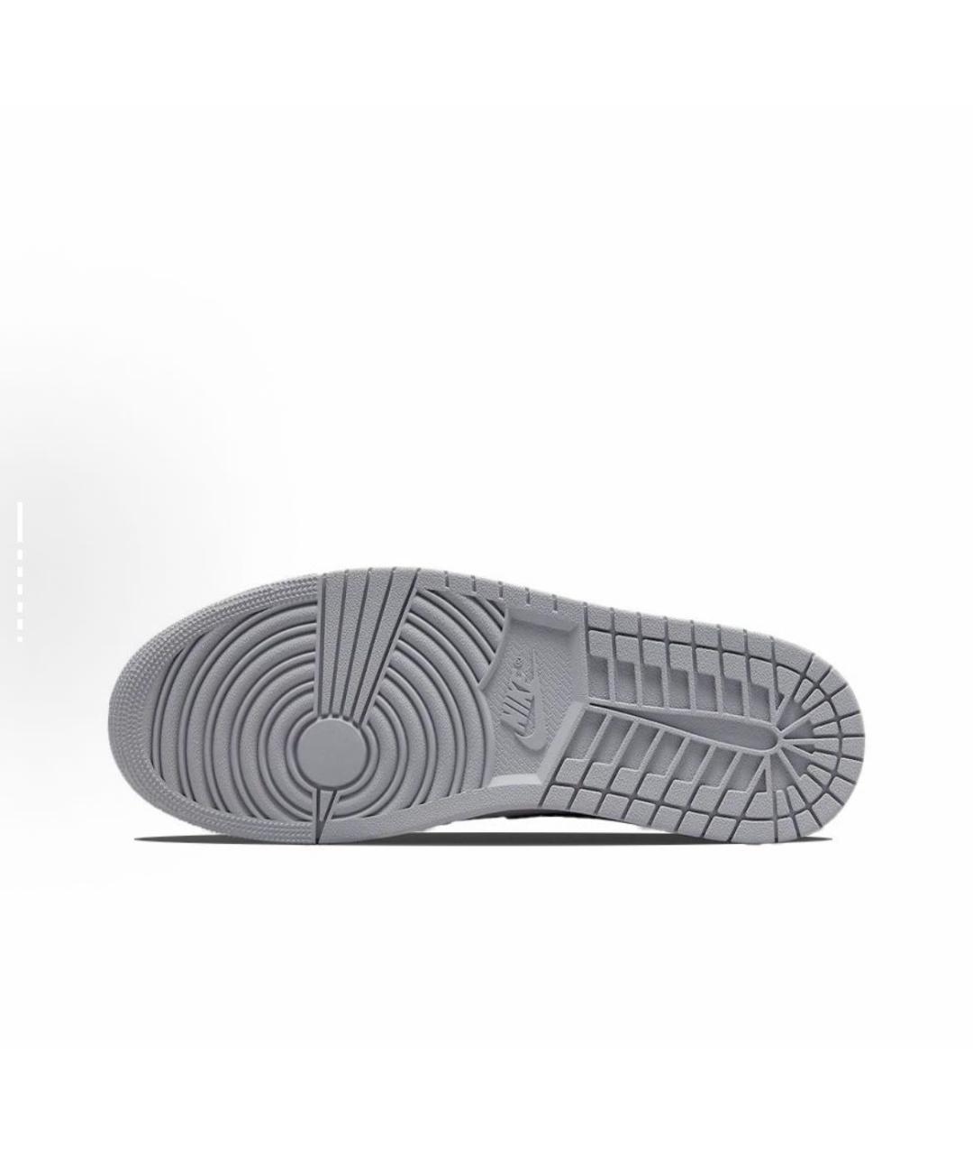 JORDAN Серые кожаные высокие кроссовки / кеды, фото 4