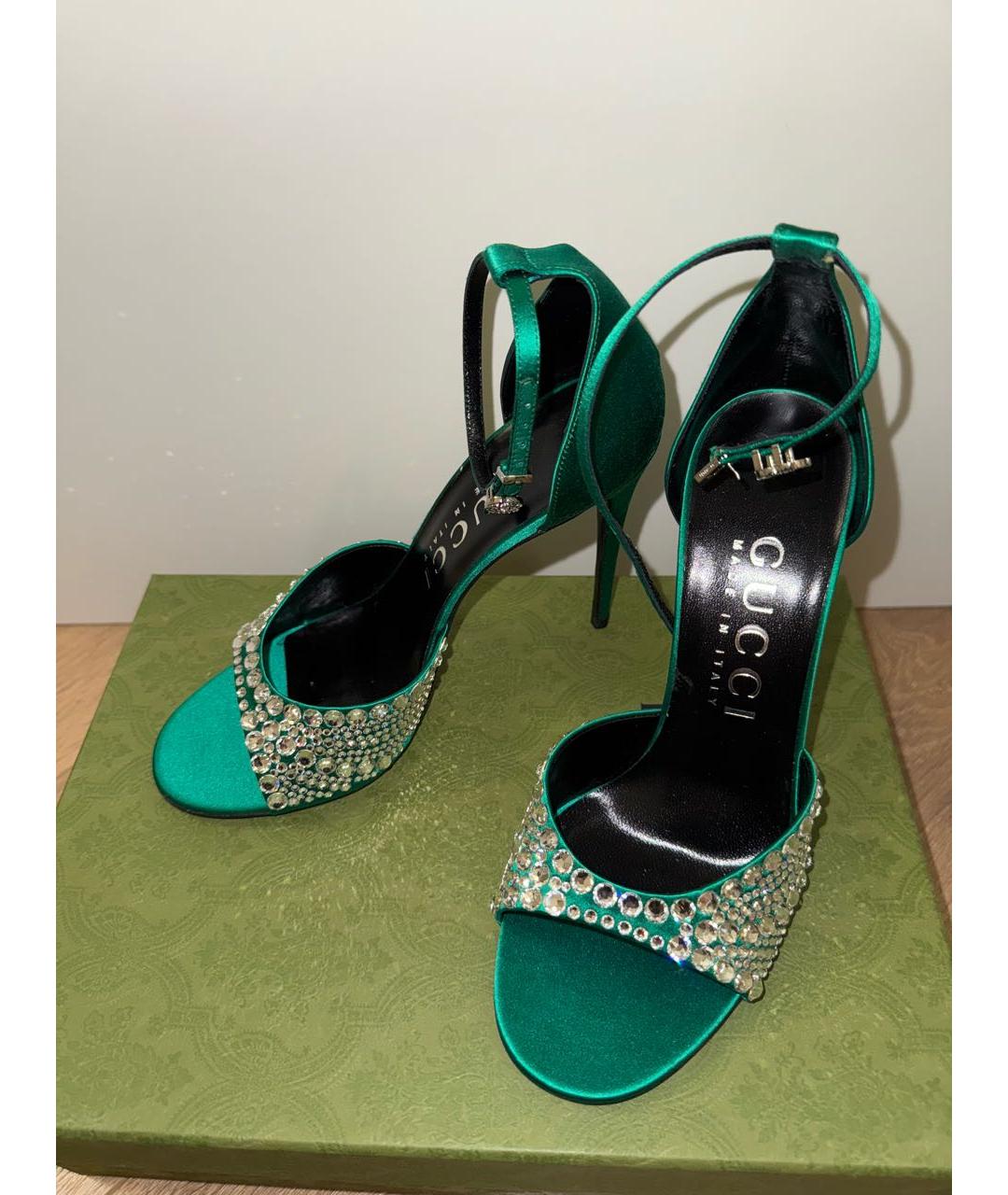 GUCCI Зеленые босоножки, фото 6