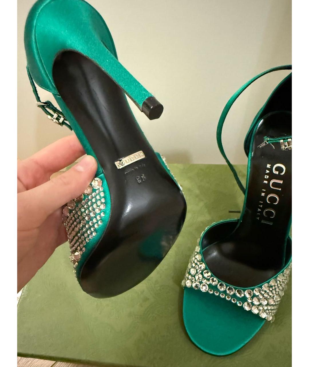 GUCCI Зеленые босоножки, фото 5