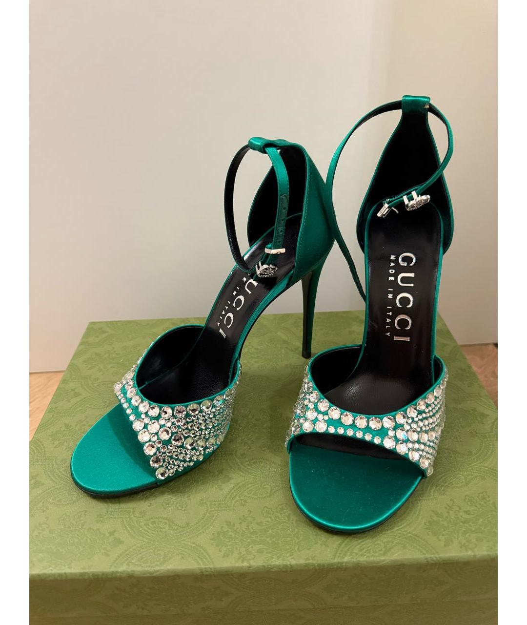 GUCCI Зеленые босоножки, фото 7