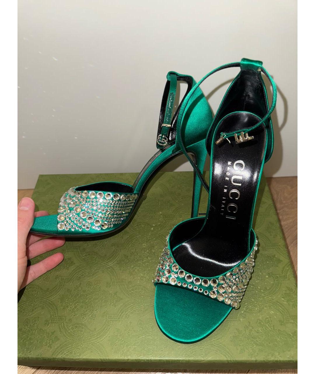 GUCCI Зеленые босоножки, фото 3