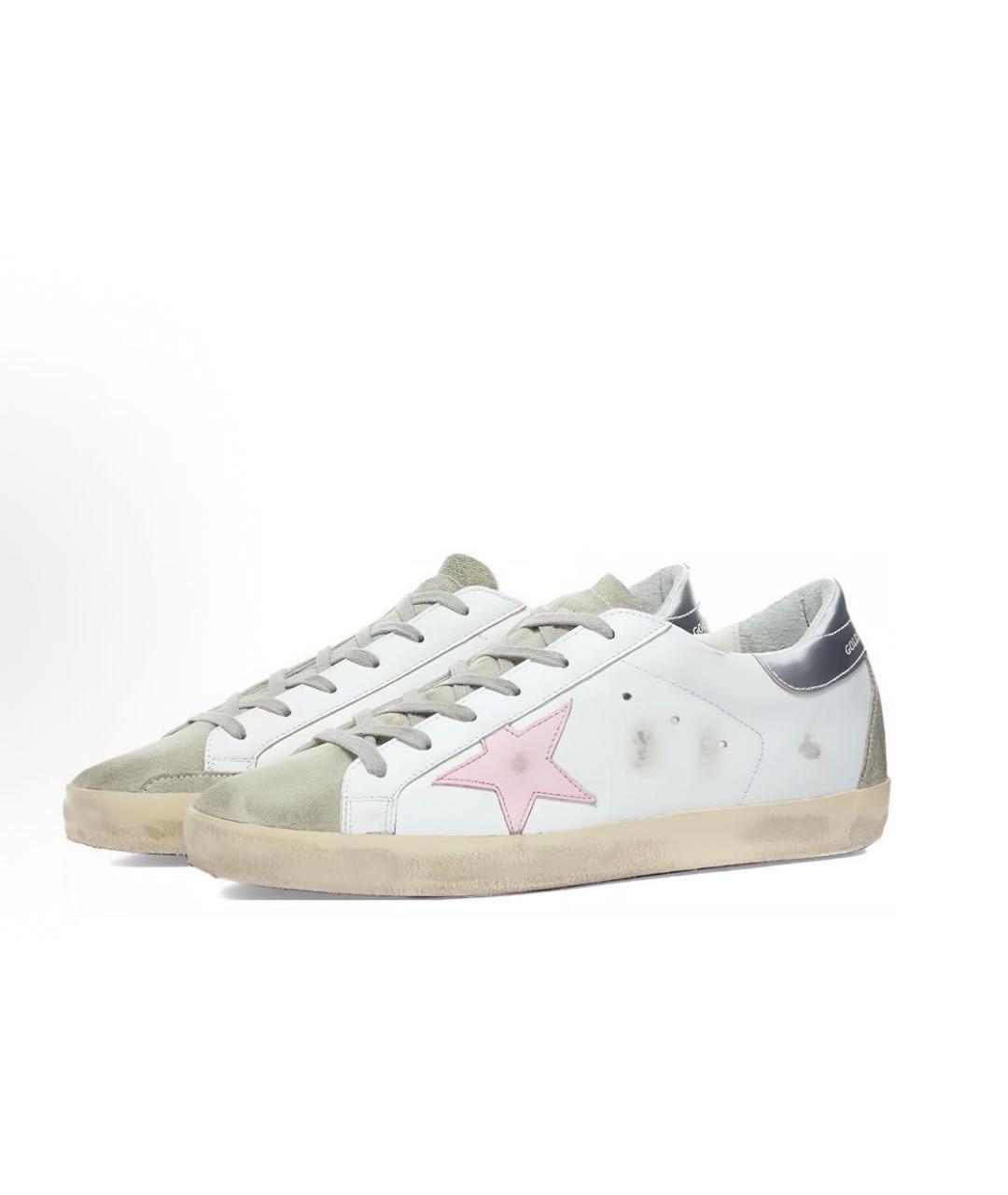 GOLDEN GOOSE DELUXE BRAND Розовые кожаные кеды, фото 2