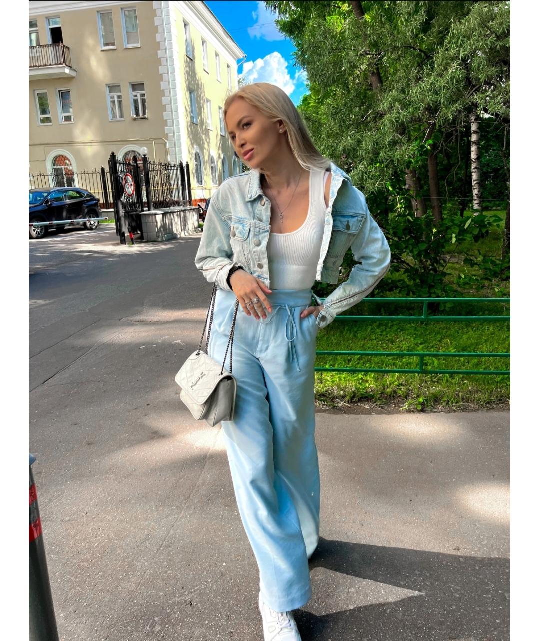 SAINT LAURENT Бежевая кожаная сумка через плечо, фото 7