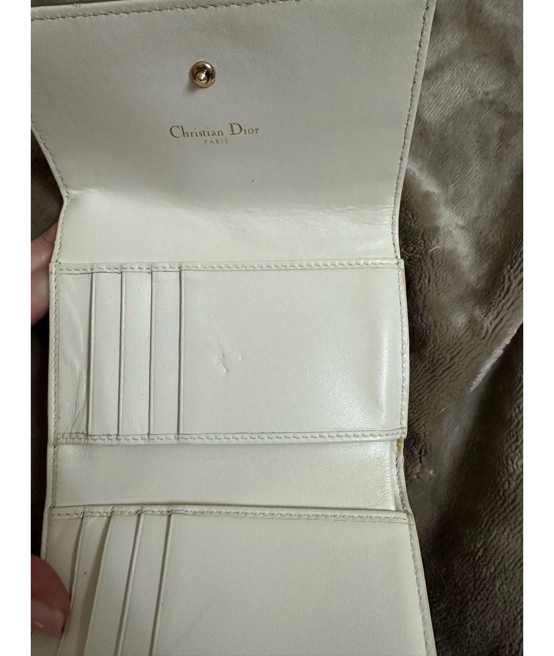 CHRISTIAN DIOR Золотой кожаный кошелек, фото 3