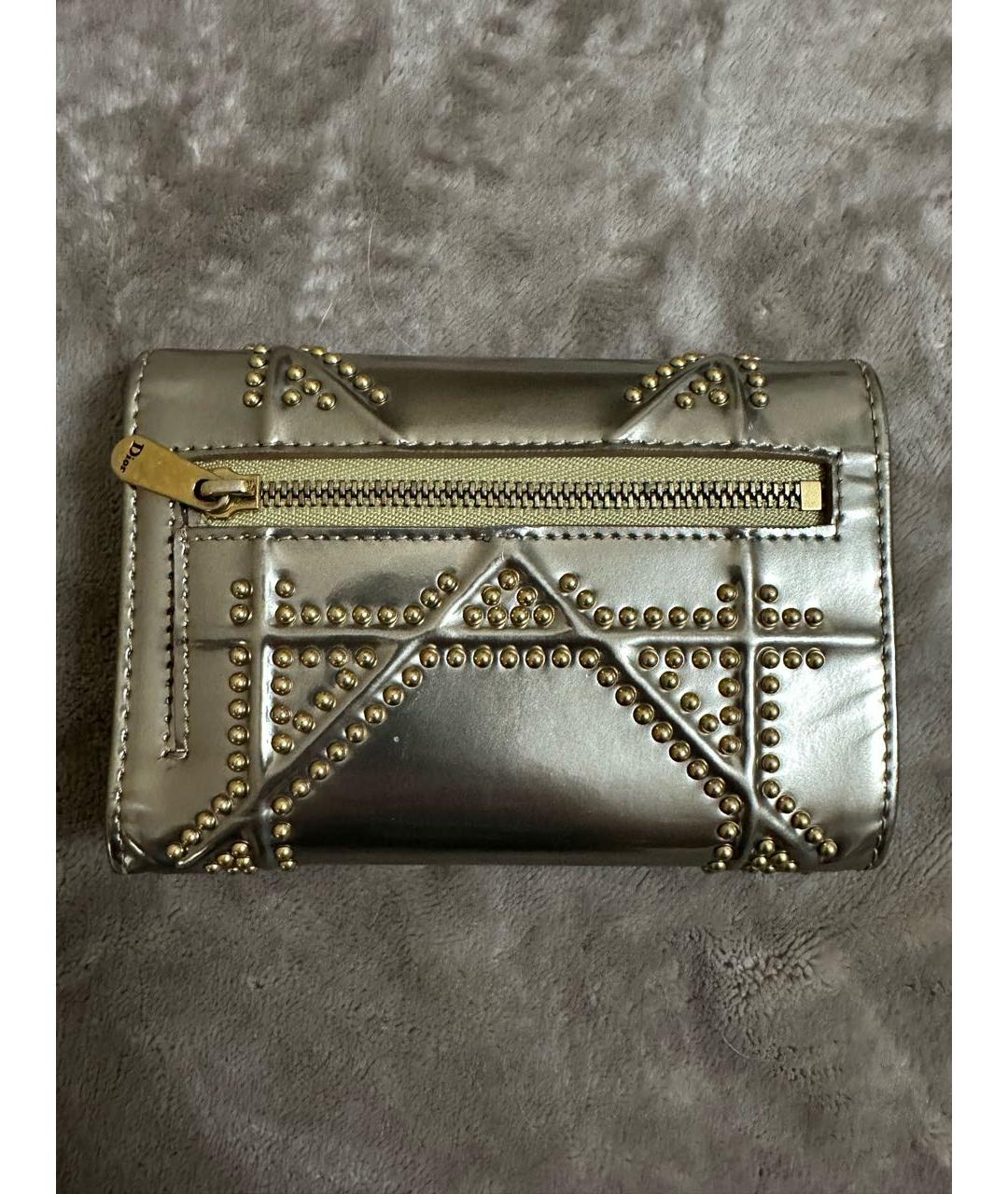 CHRISTIAN DIOR Золотой кожаный кошелек, фото 2