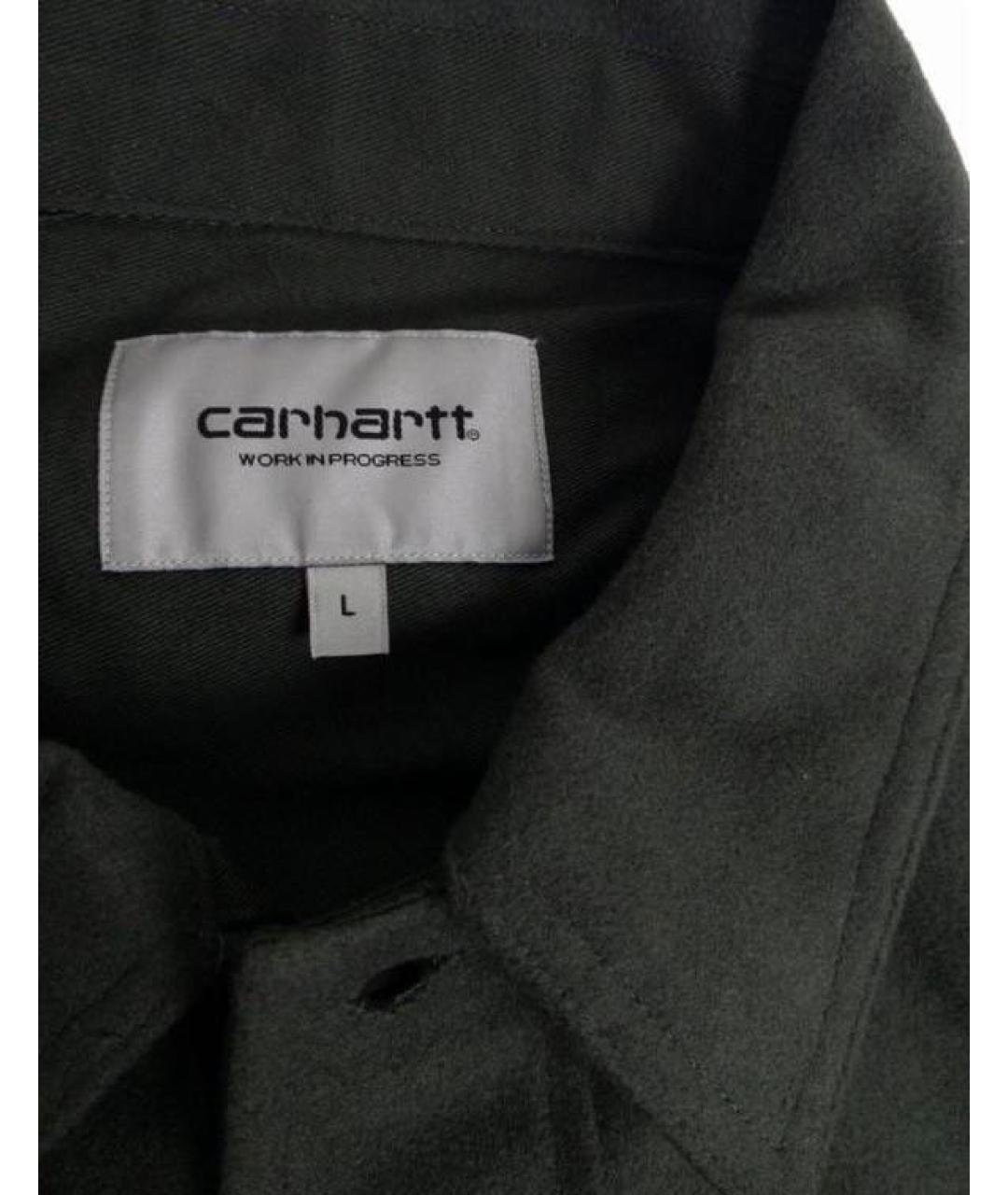 CARHARTT WIP Хаки шерстяная кэжуал рубашка, фото 3