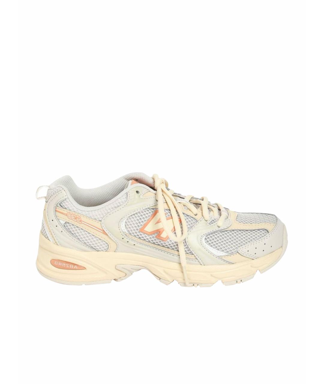 NEW BALANCE Бежевые текстильные низкие кроссовки / кеды, фото 1