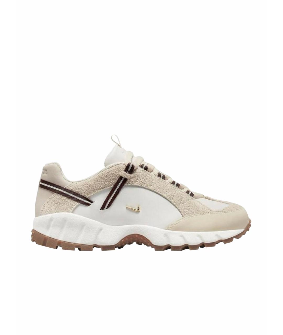 NIKE Бежевые замшевые низкие кроссовки / кеды, фото 1