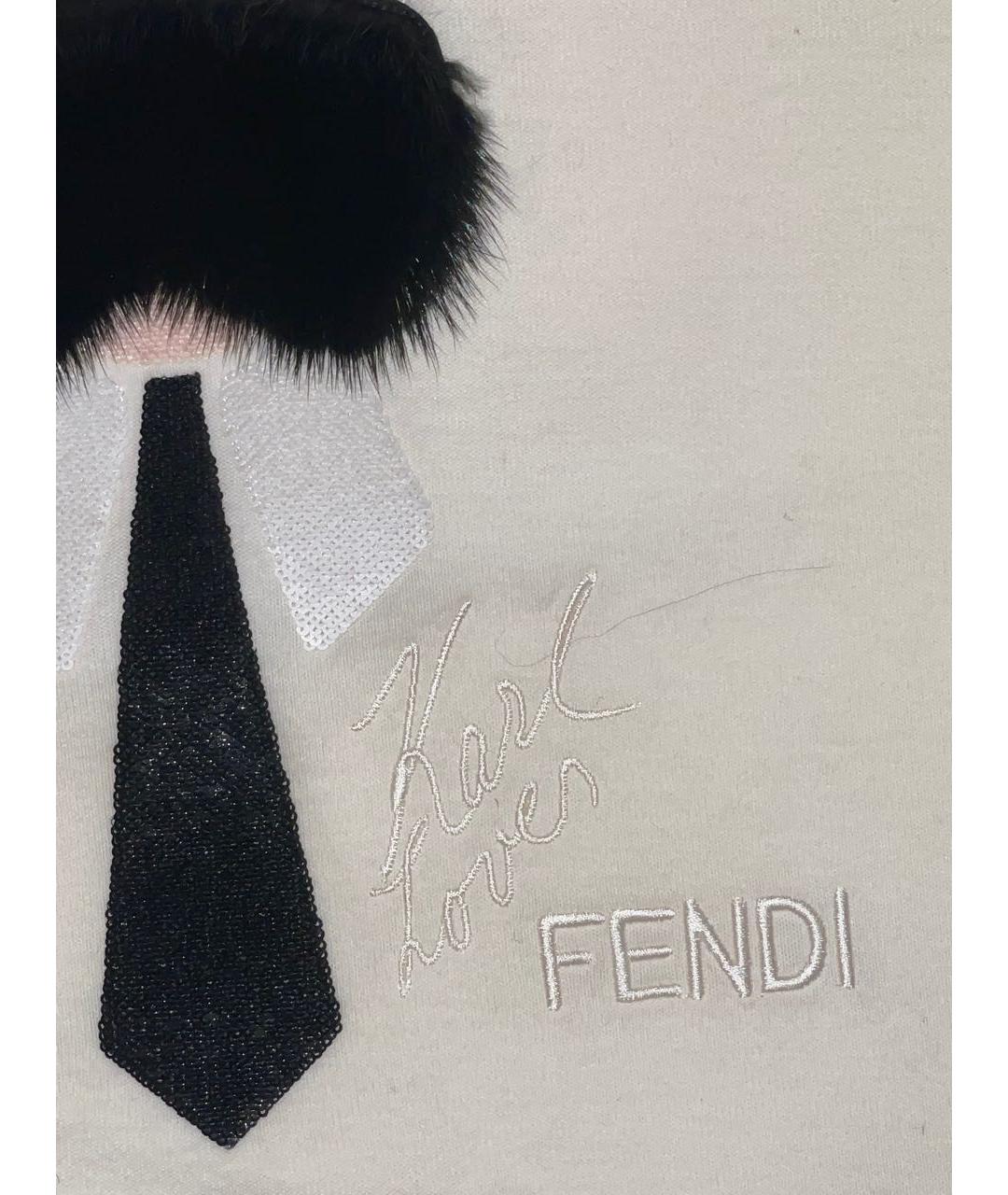 FENDI Белый джемпер / свитер, фото 3