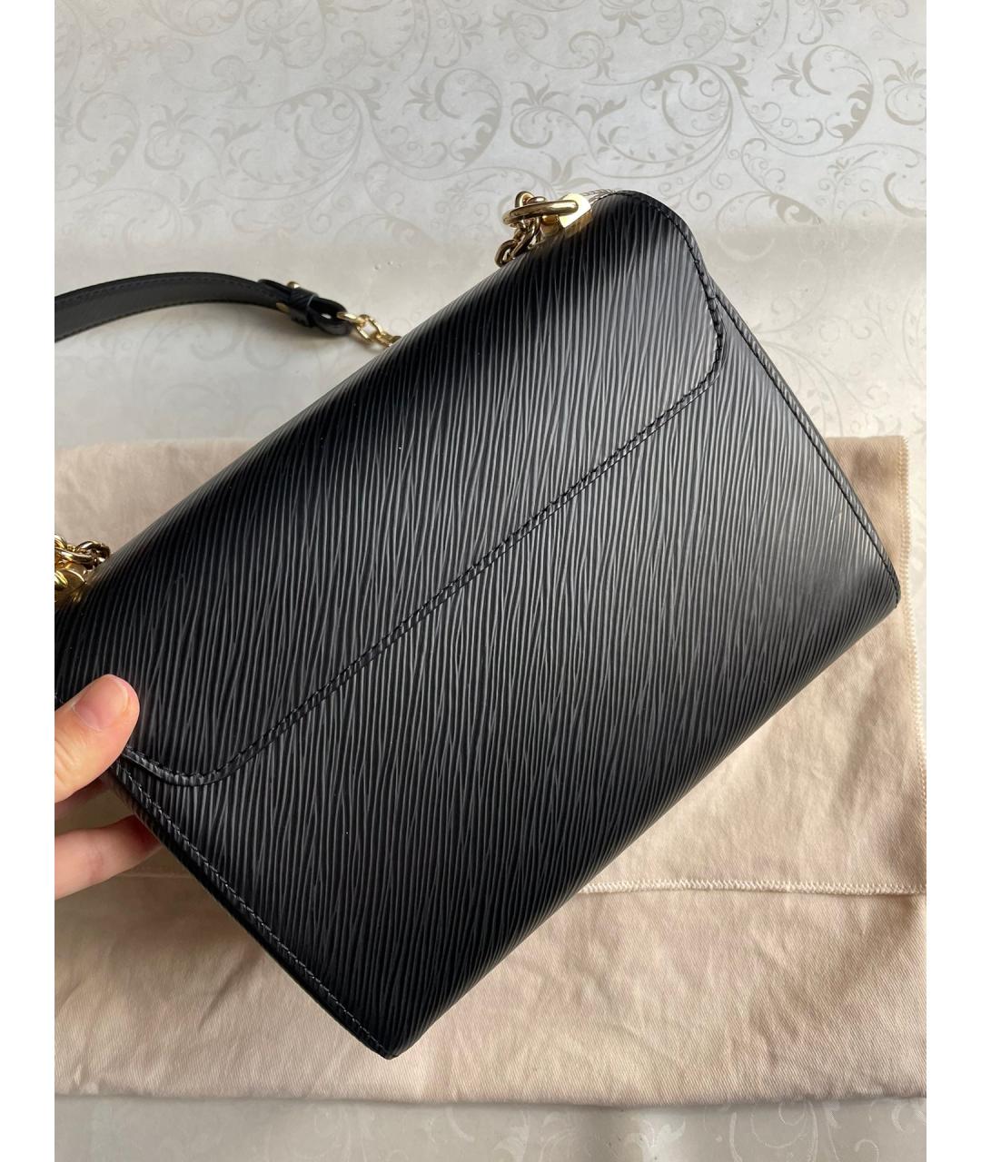 LOUIS VUITTON Черная кожаная сумка через плечо, фото 3