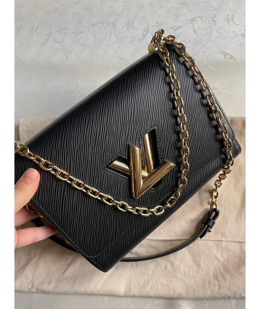 LOUIS VUITTON Черная кожаная сумка через плечо, фото 2