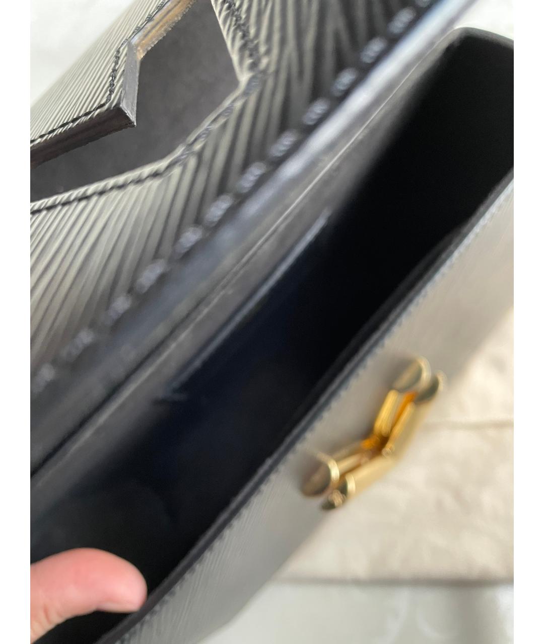 LOUIS VUITTON Черная кожаная сумка через плечо, фото 6