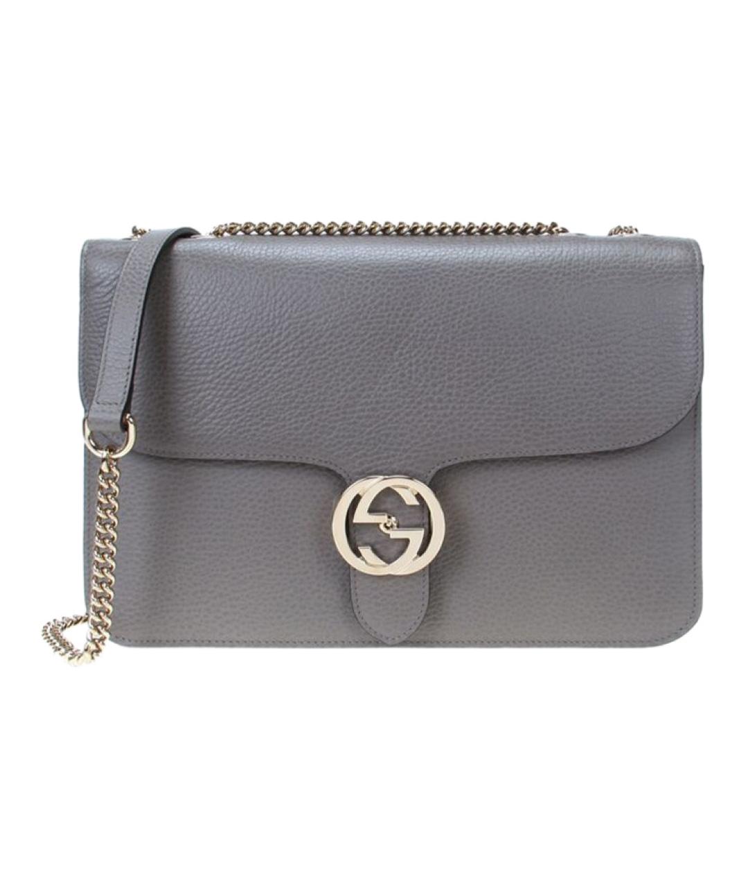 GUCCI Серая кожаная сумка через плечо, фото 1
