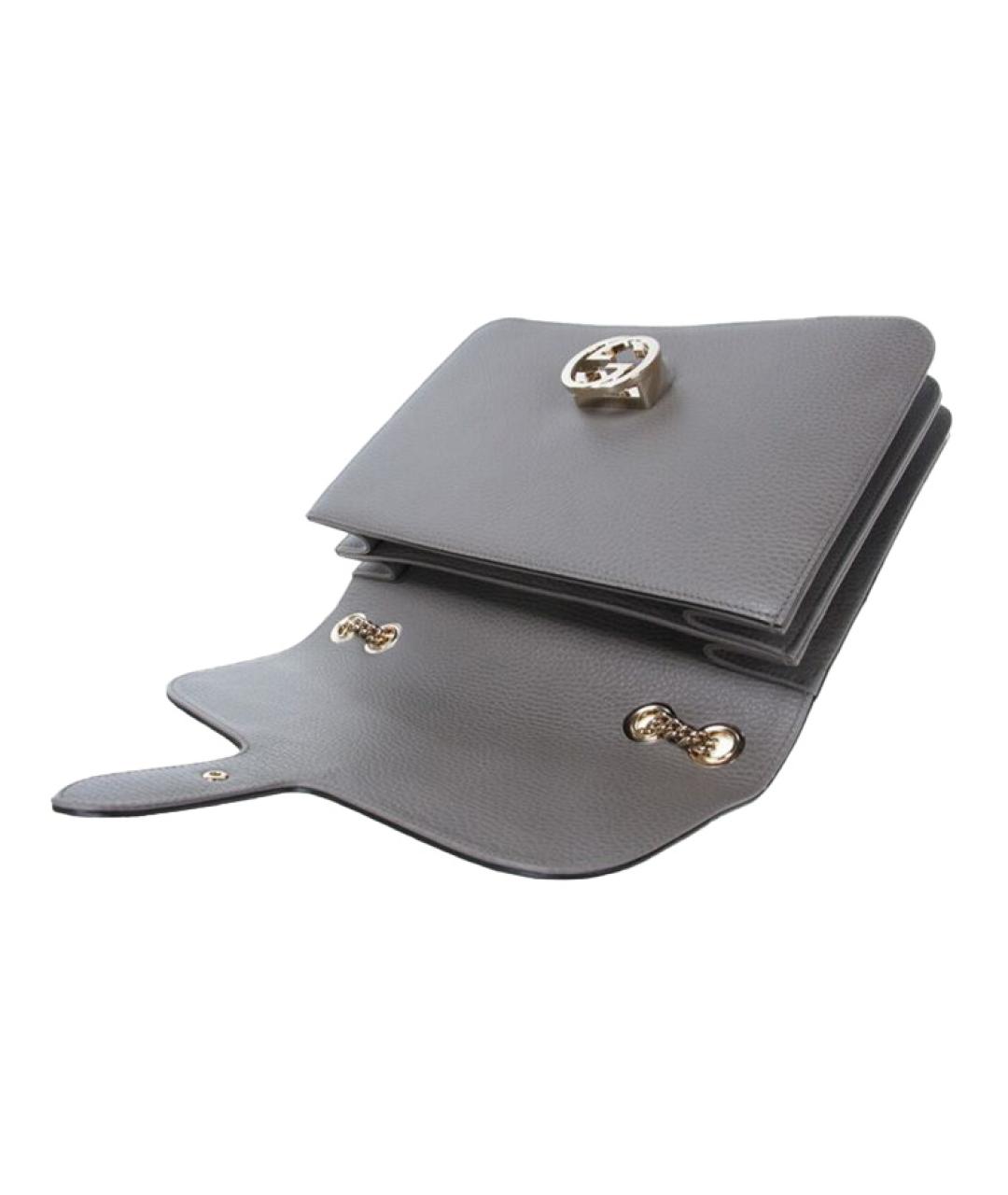 GUCCI Серая кожаная сумка через плечо, фото 6