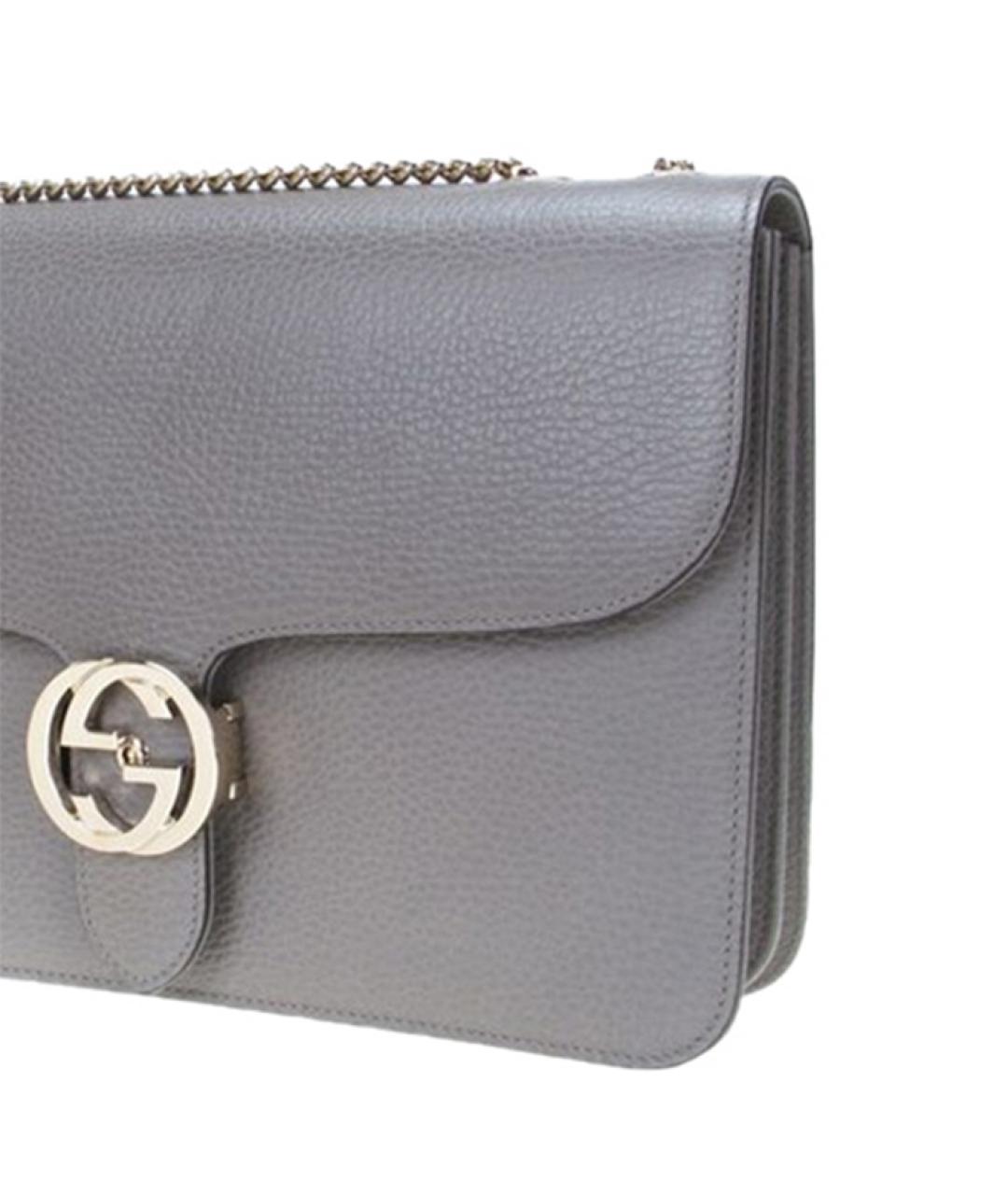 GUCCI Серая кожаная сумка через плечо, фото 7