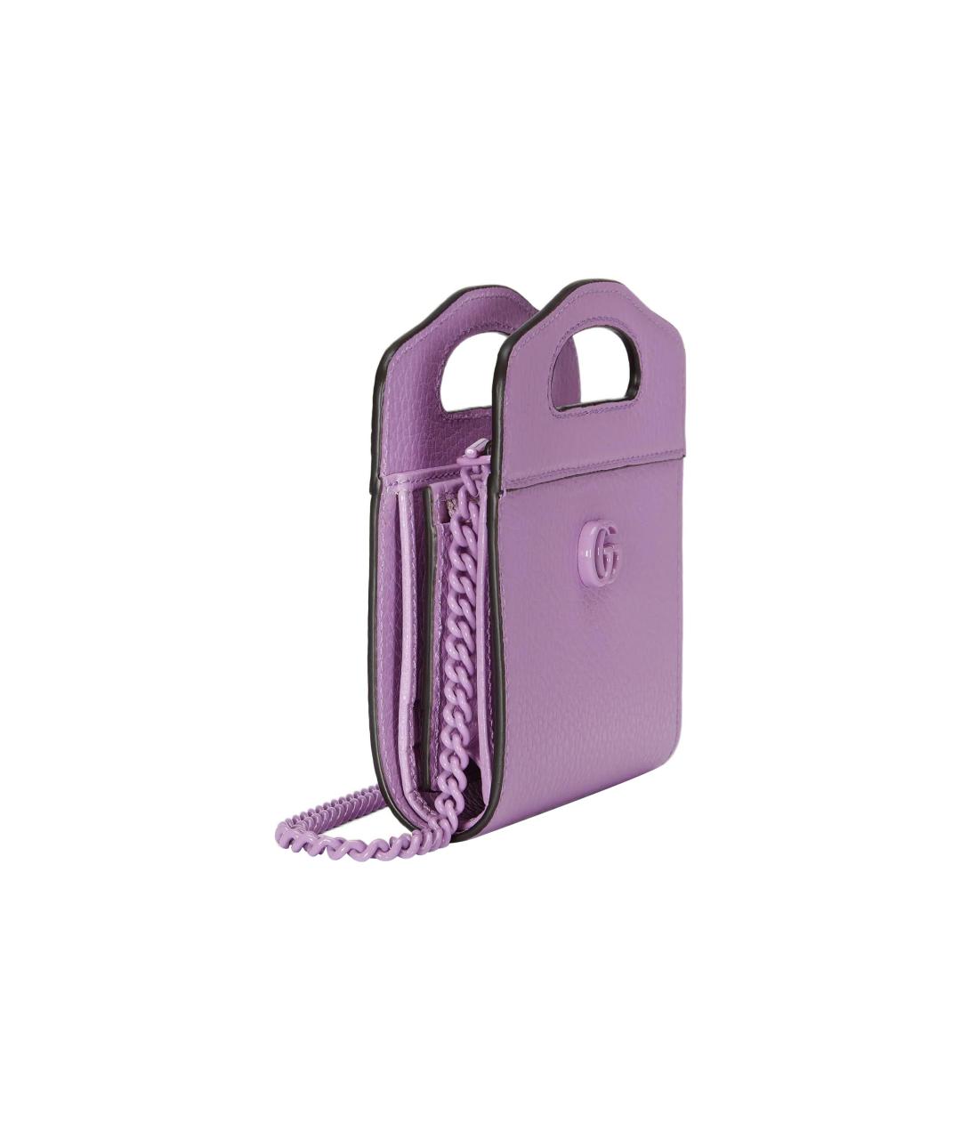 GUCCI Фиолетовая кожаная сумка через плечо, фото 3