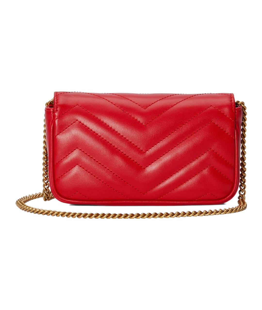 GUCCI Красная кожаная сумка через плечо, фото 4