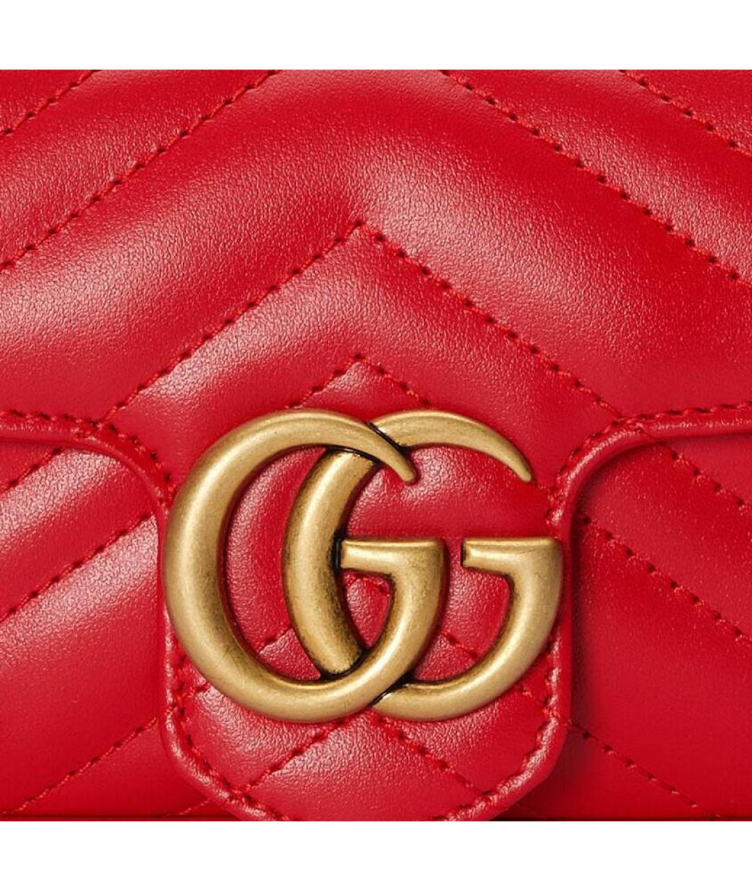 GUCCI Красная кожаная сумка через плечо, фото 9