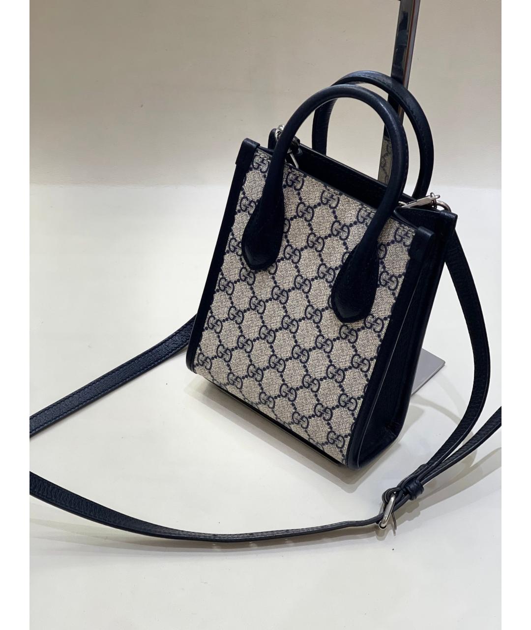 GUCCI Черная кожаная сумка с короткими ручками, фото 3