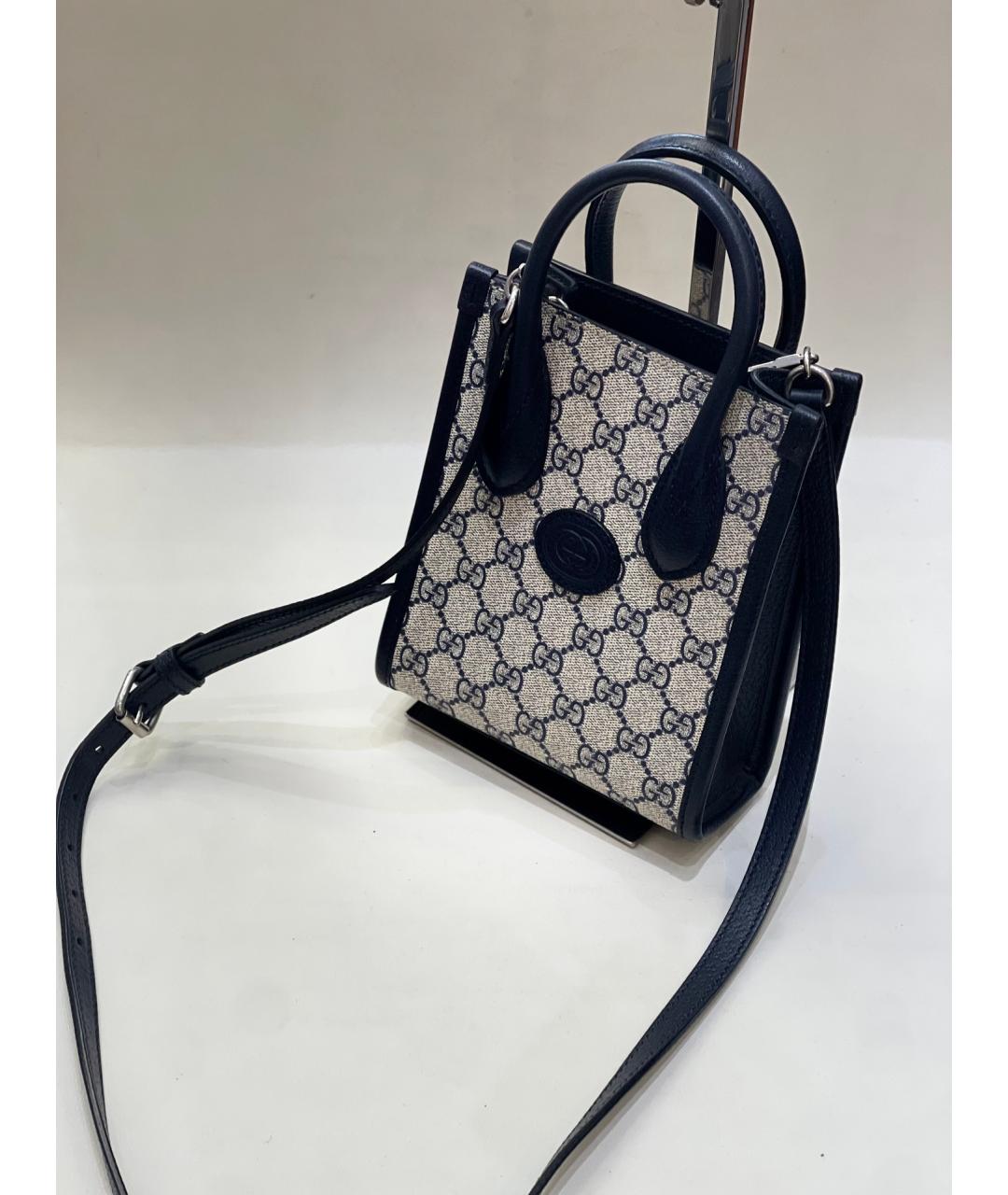 GUCCI Черная кожаная сумка с короткими ручками, фото 7