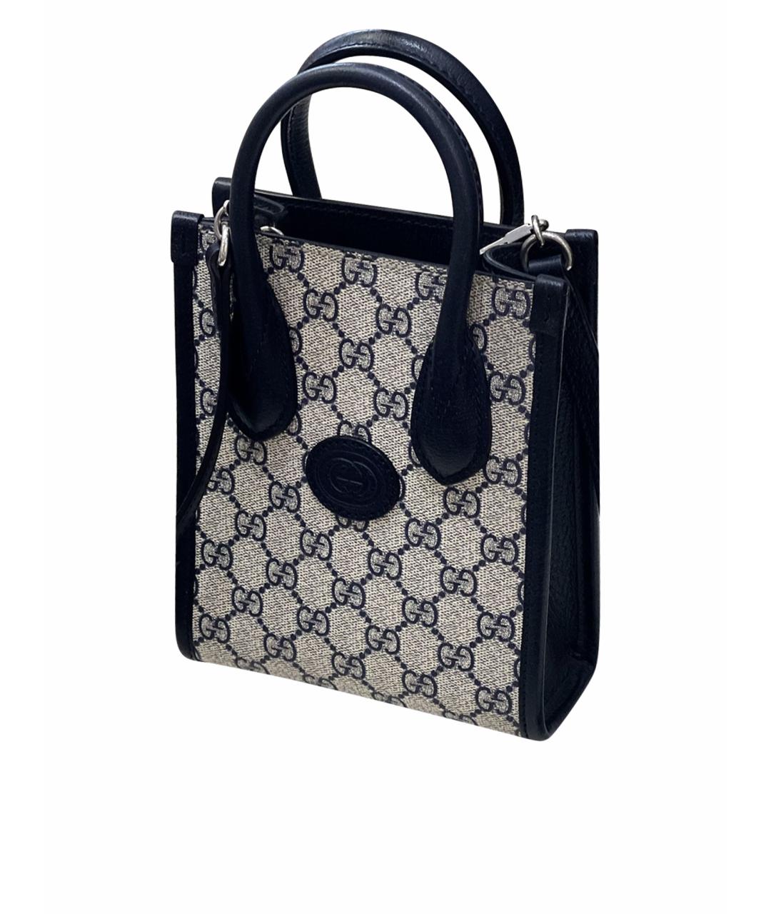 GUCCI Черная кожаная сумка с короткими ручками, фото 1