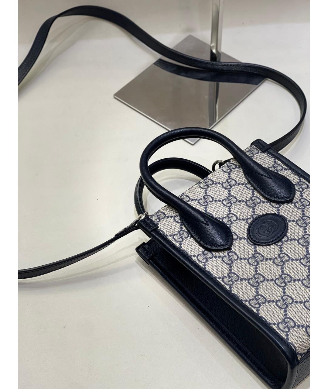 GUCCI Черная кожаная сумка с короткими ручками, фото 5