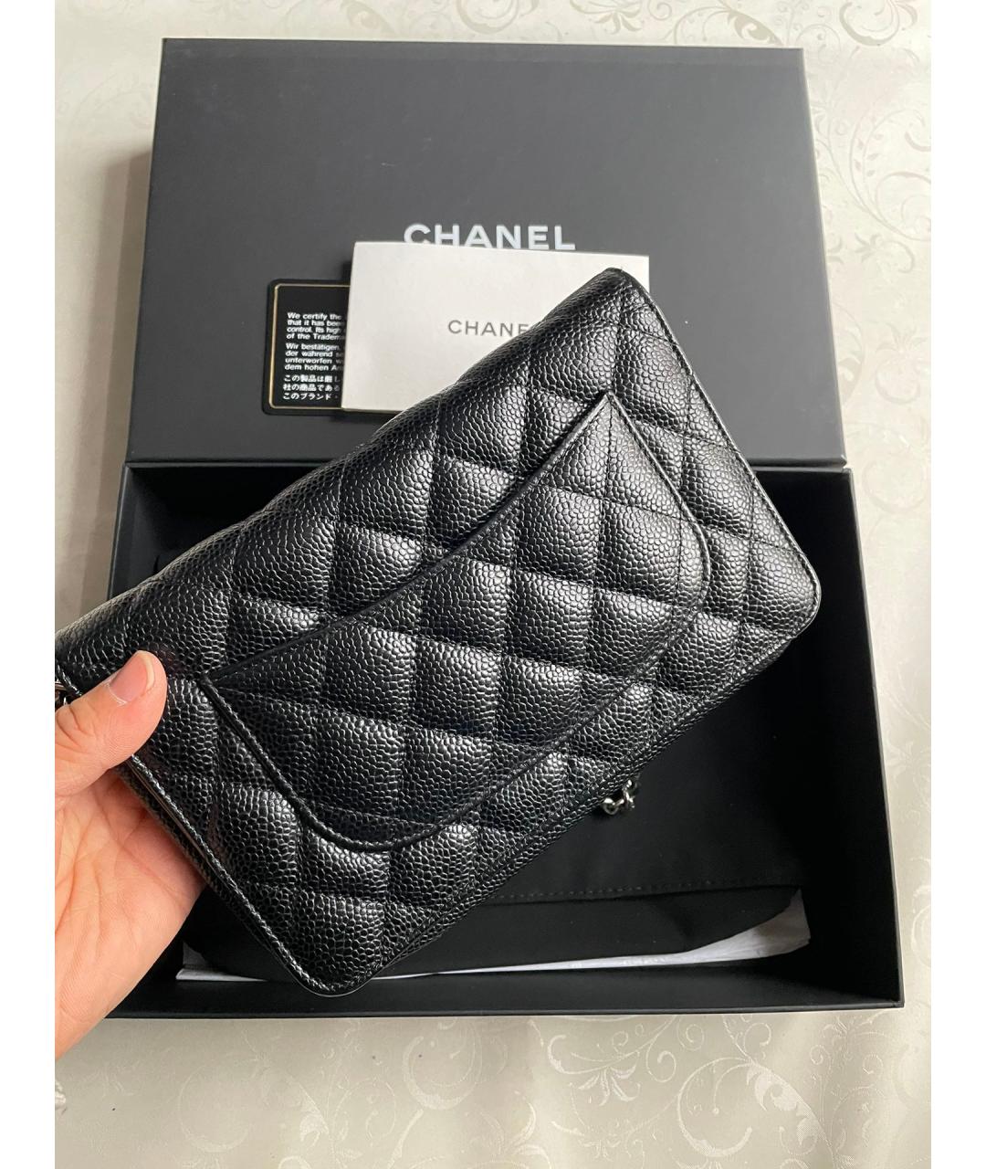 CHANEL Черная кожаная сумка через плечо, фото 3