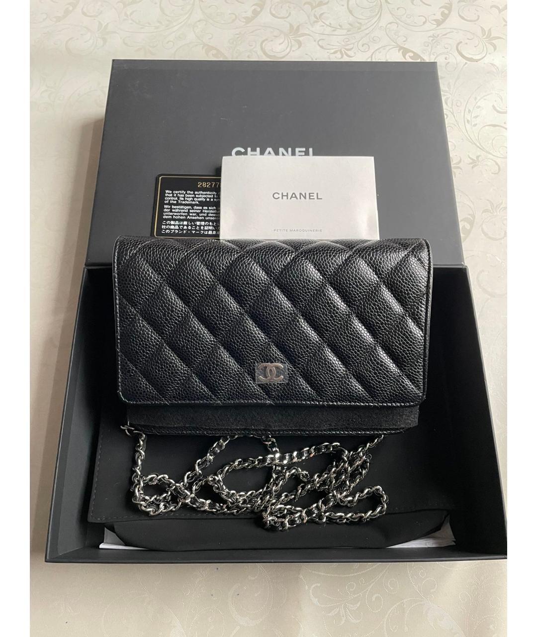 CHANEL Черная кожаная сумка через плечо, фото 7