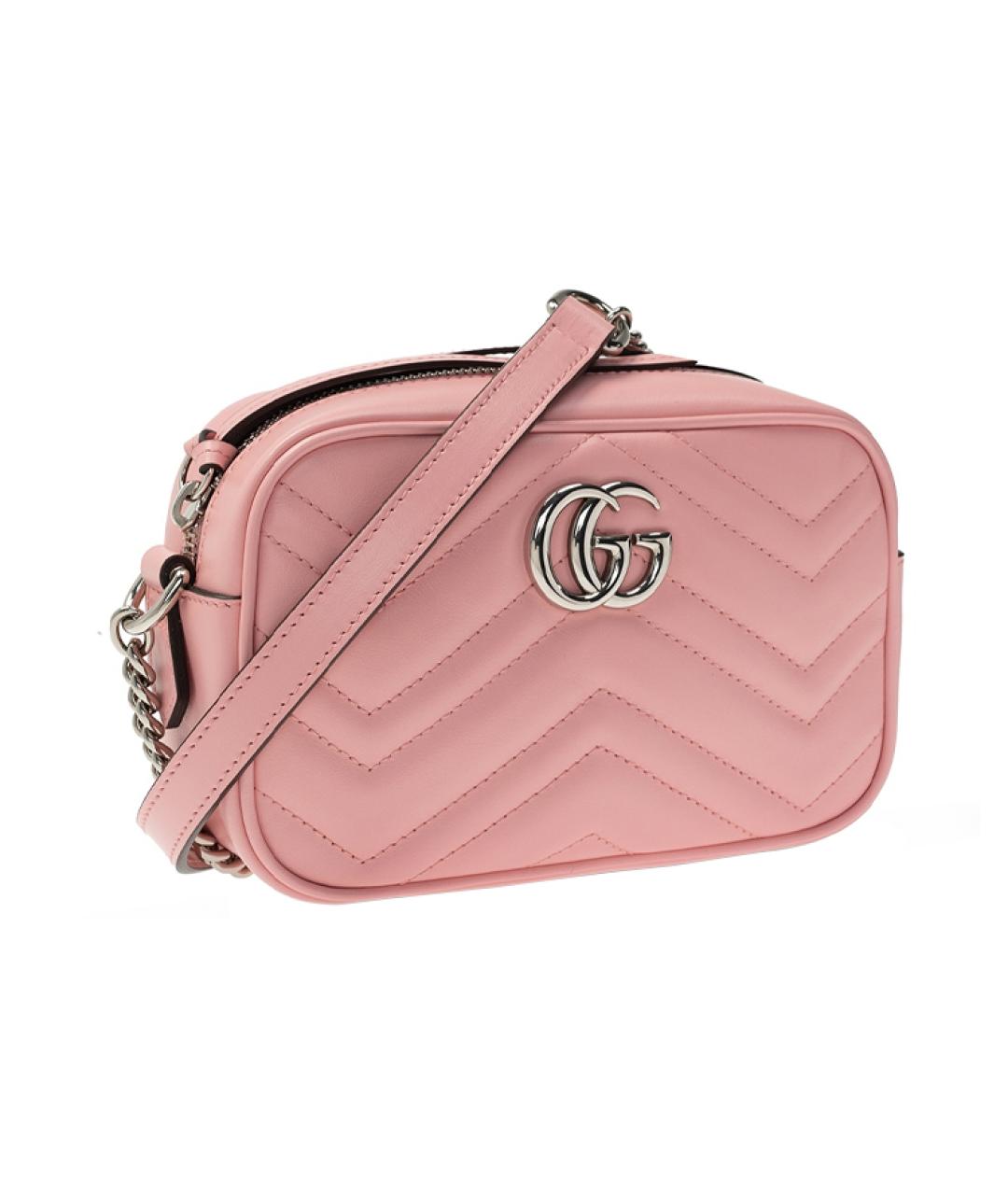 GUCCI Розовая кожаная сумка через плечо, фото 2