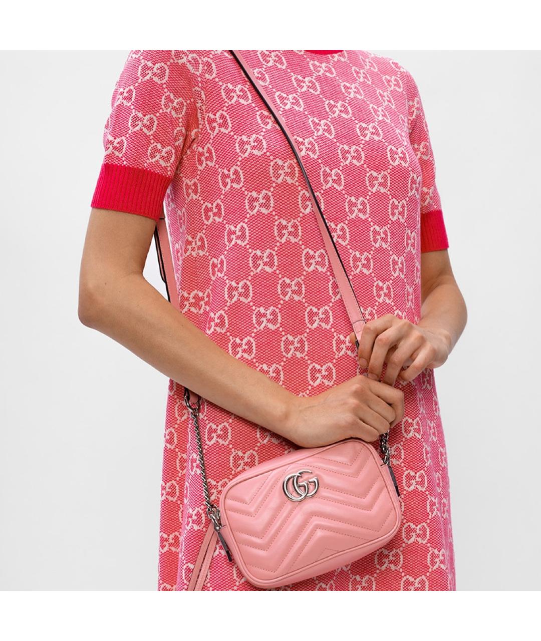 GUCCI Розовая кожаная сумка через плечо, фото 5