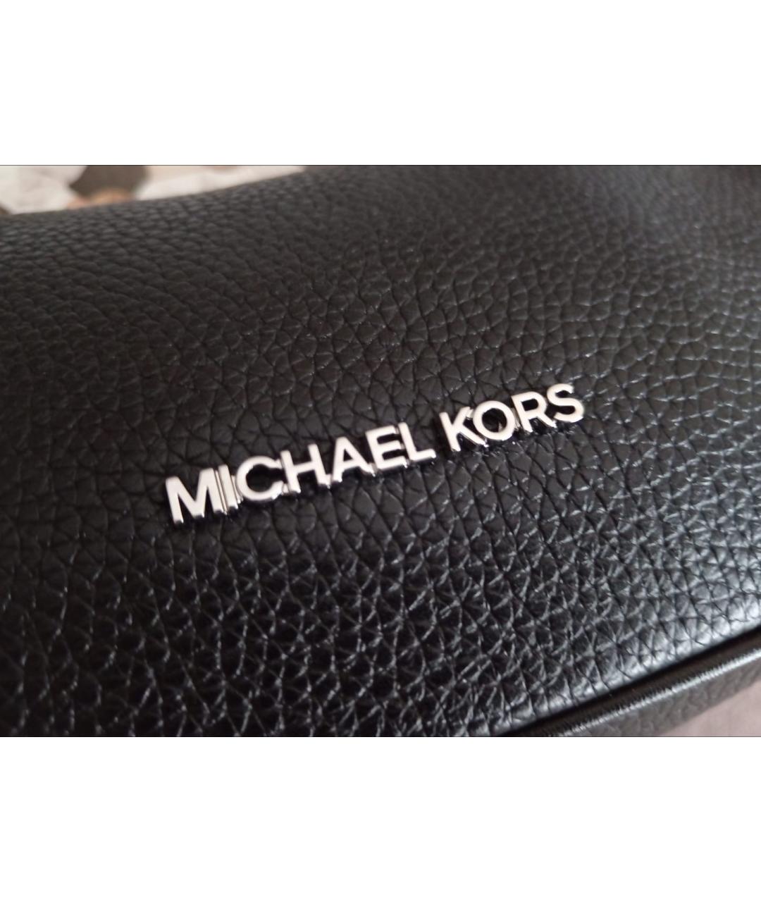 MICHAEL KORS Черная кожаная сумка через плечо, фото 4