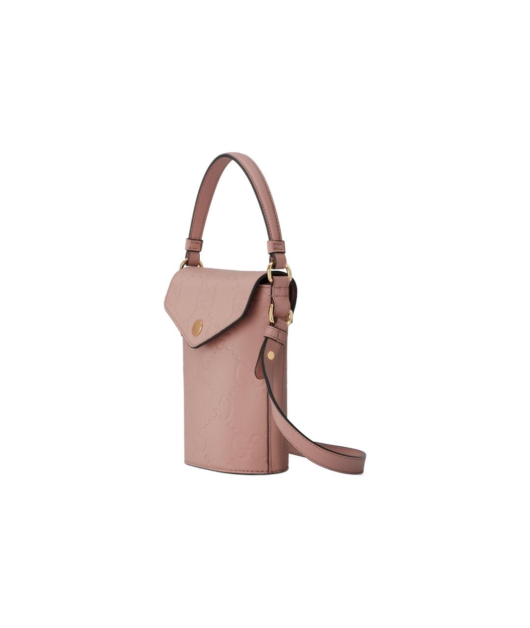 GUCCI Розовая кожаная сумка через плечо, фото 2