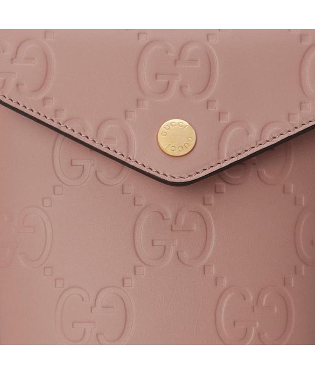GUCCI Розовая кожаная сумка через плечо, фото 8