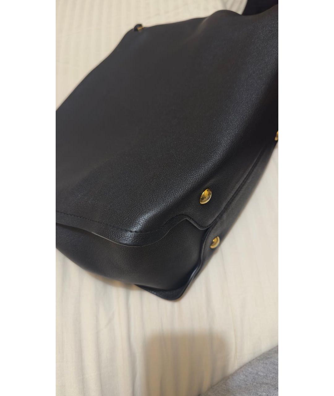 LOUIS VUITTON Черная кожаная сумка с короткими ручками, фото 7