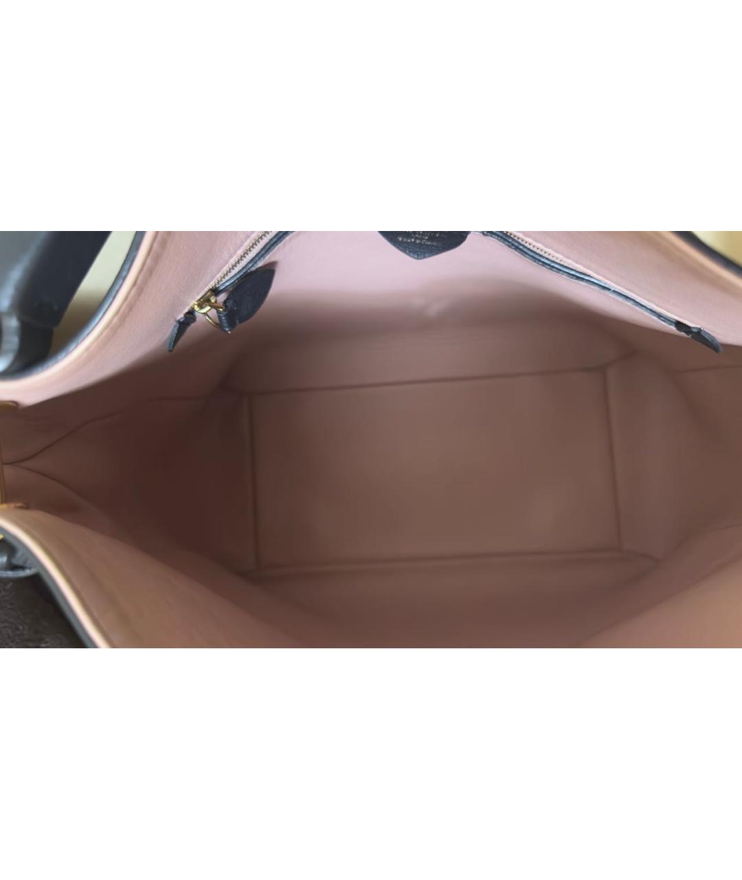 LOUIS VUITTON Черная кожаная сумка с короткими ручками, фото 4