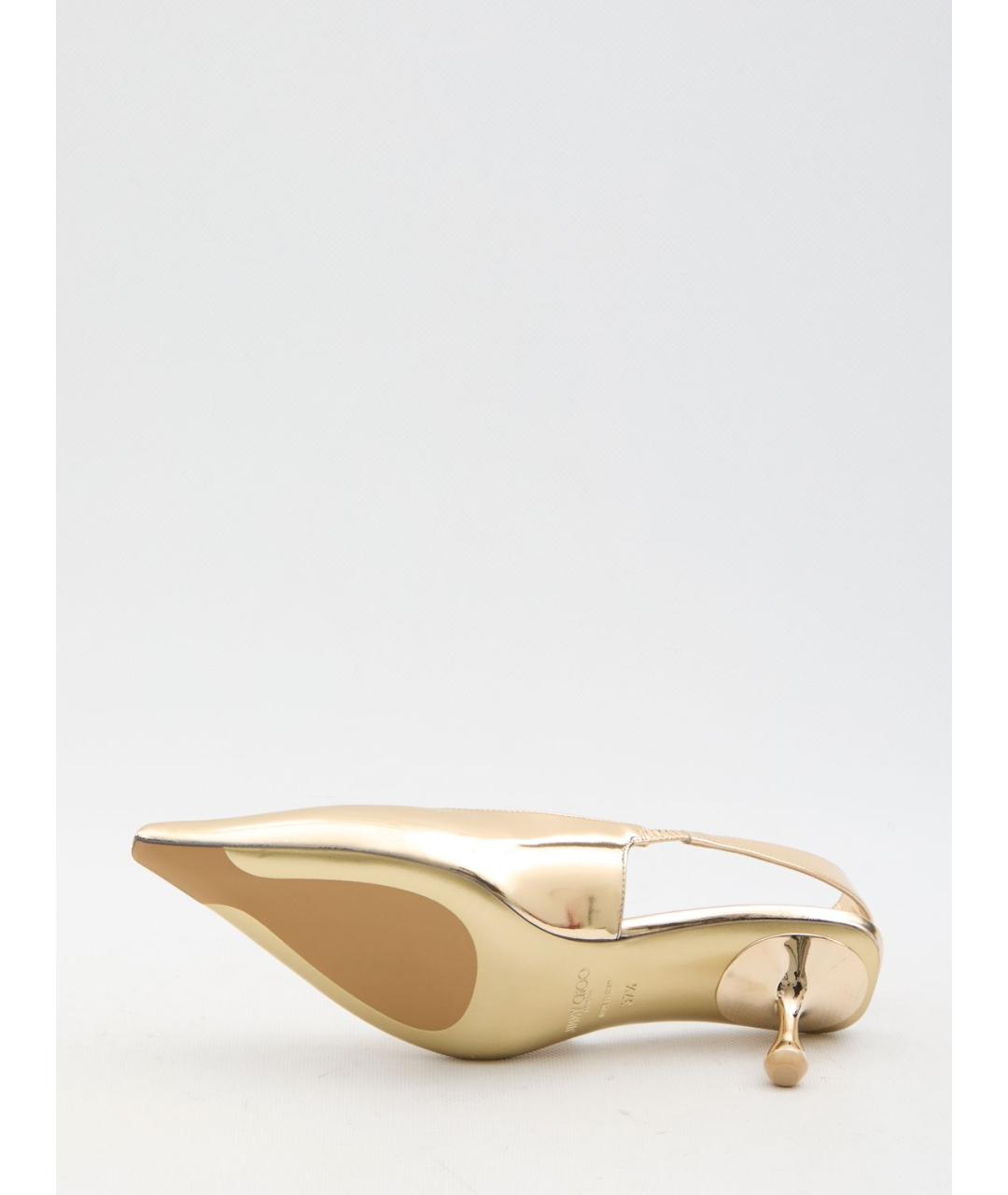 JIMMY CHOO Золотые кожаные туфли, фото 4
