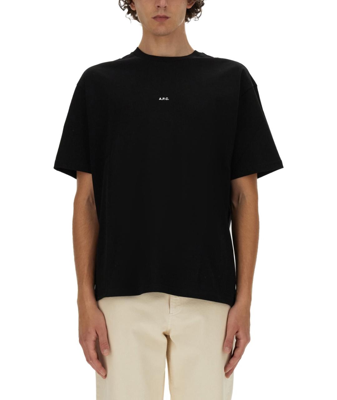 A.P.C. Черная хлопковая футболка, фото 1