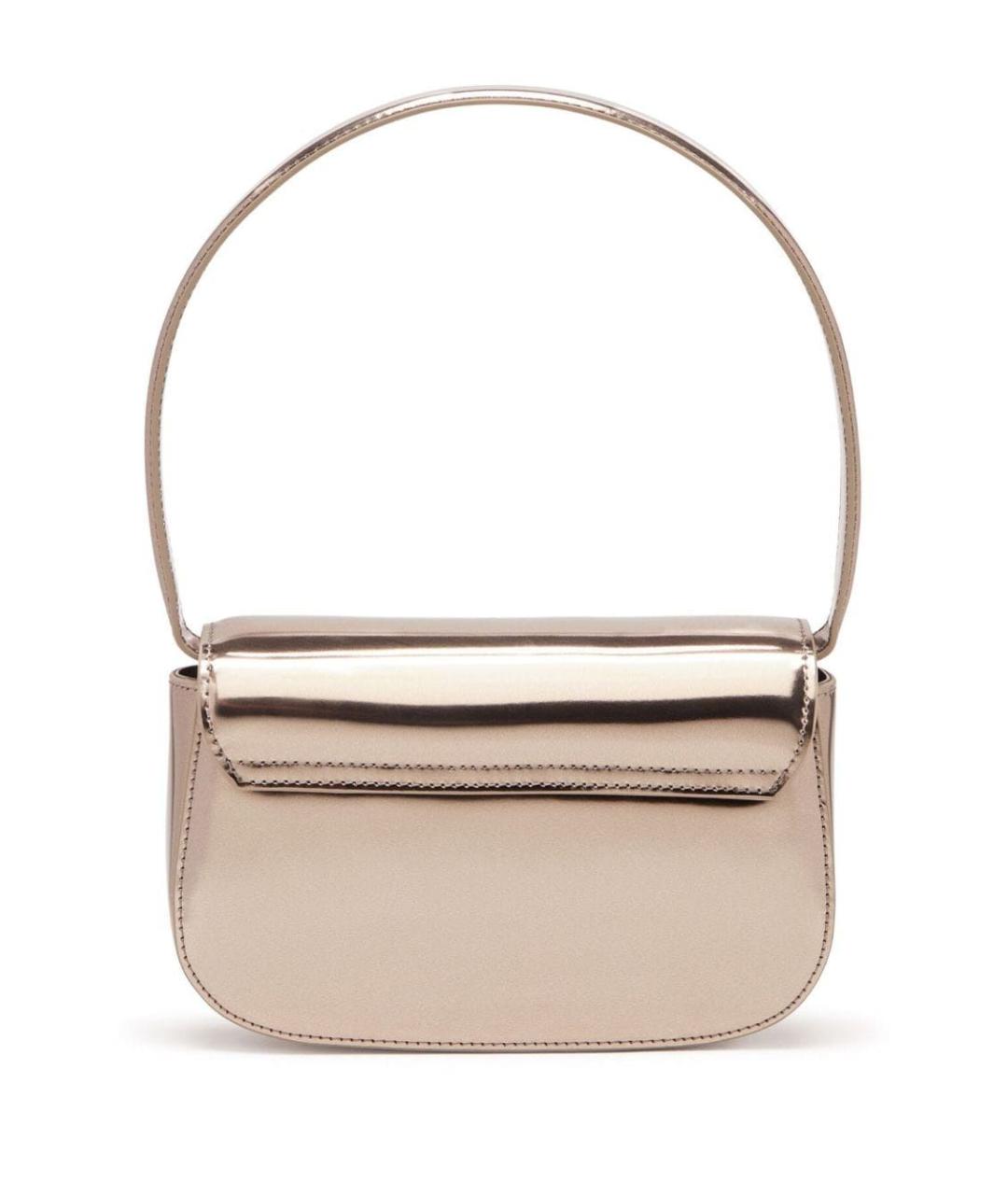 DIESEL Золотая кожаная сумка через плечо, фото 2